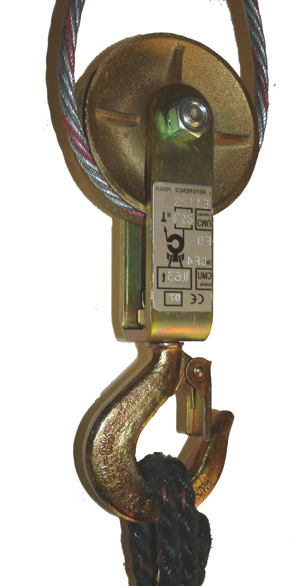 load. ES pulleys are fitted with a swivel hook which ensures good positioning of the pulley regarding the wire-rope.