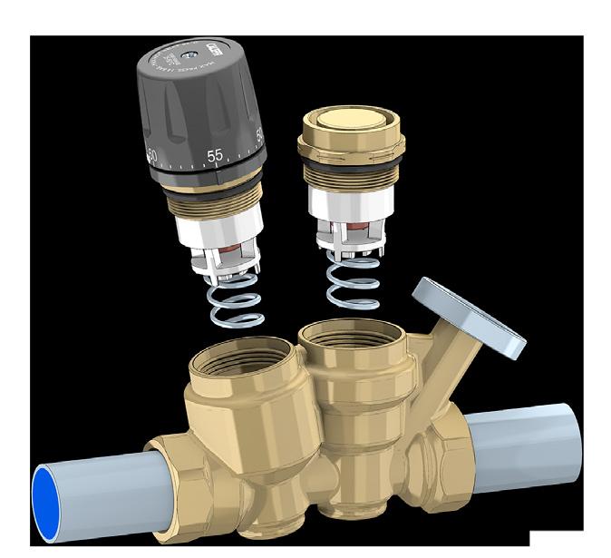 Maintenance Both the adjustable balancing cartridge and the disinfection control cartridge can be removed from the valve body for periodic inspection, cleaning or replacement.