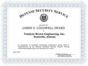 Teledyne Brown Engineering Recognition