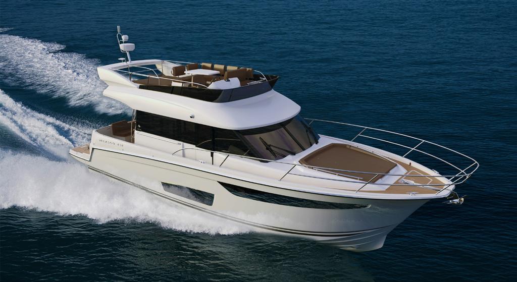 VELASCO RANGE In order to nurture its ambitions for expansion in the world Flybridge market, Jeanneau is adding 2 new models to its VELASCO range which will carry the DNA of this new range