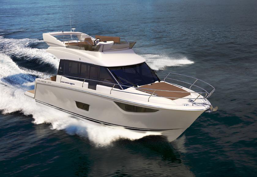 THE VELASCO 43F: A PURE VELASCO WITH SOFT LINES To complete the range alongside the VELASCO 43, the VELASCO 43 F presents all the same comfort features in a softened flybridge type design.