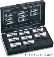 Sockets and Socket Sets 2 6-Point Socket With universal joint For working in areas with restricted access 880 G-10 3 13,8 19 6,8 001 880 G-13 15,0 19 6,8 0038 880 G-12 16,6 19,3 005 880 G-13 1,8 19,3