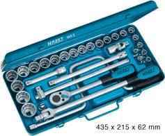 Sockets and Socket Sets 3 Socket Set (12-Point) 8 8 $ Socket Set (12-Point) 8 10 x 216 x 65 mm 35 x 215 x 62 mm 35 x 215 x 62 mm with integrated handle all tools are snugly embedded 18 pieces 900 AZ-