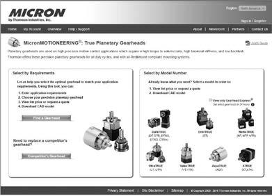 Micron MOTIONEERING The web-based sizing tool for Micron TRUE Planetary Gearheads Have Micron MOTIONEERING do the application engineering work for you!