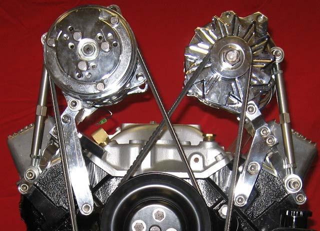 Page 6 To Order Call: (817) 614-9659 Or 1-866-330-0428 Aluminum A/C & Alternator Brackets Small Block Chevy/Long Water Pump/V-Belt 12-3/4 Kit 1102-BP Shown 1100 series Billet Aluminum A/C &