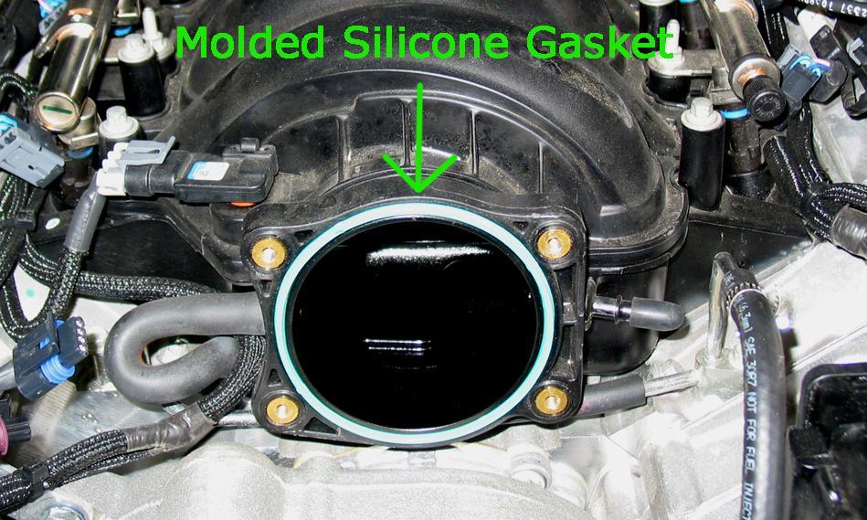 2 Carefully inspect the molded silicone gasket on the intake