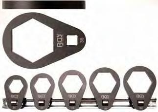 5-piece Oil Filter Wrench Set - for removing oil filter housing - special design for tight spaces - includes the following sizes: - 24 mm, suitable for BMW N62, models 5/7-27 mm, suitable for: BMW