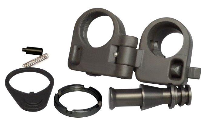 SYLVAN ARMS AR HINGE FOLDING STOCK ADAPTER This product is use for use with buffer adaptable platforms including calibers from 5.56 to.308. www.sylvanarms.