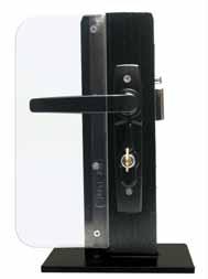 Hinged Door Locks Hinged Lock with Door Shield Single hinged security door (mortice) lock with snib and door shield Includes polycarbonate door shield with four fixing holes to accept rivets or screw