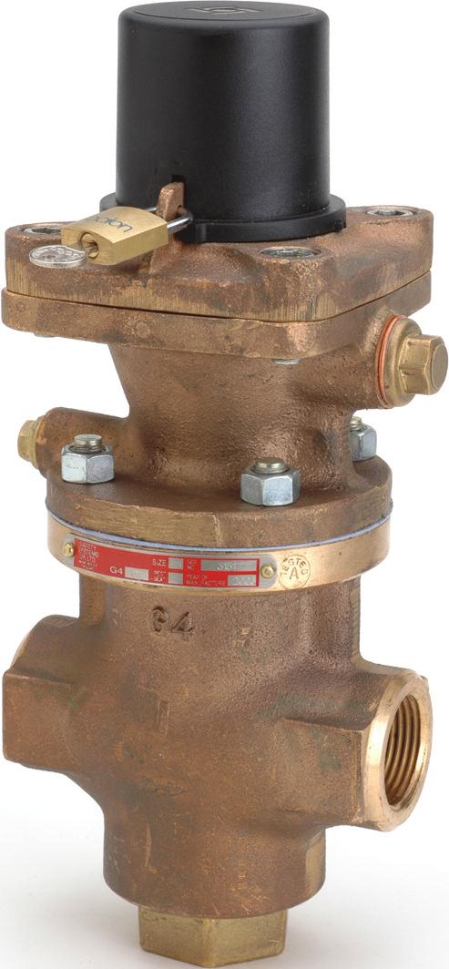 Self-actuating pilot operated pressure reducing valve handling air, gas, and steam and accurate to within 1 /2% up to 3" and 1% for larger sizes.