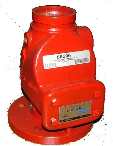 When used with a flow switch on wet pipe systems not requiring a mechanical alarm, the Easy Riser Swing Check Valve may replace an alarm. 1-A Features 1.