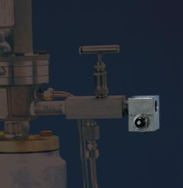 Field test connection is an option on most models. The customer furnishes a pressure source, plus a test gauge and metering valve for the portable field testing system.