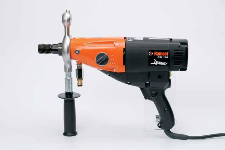 Drilling Motor RM160-2000w ½ BSP & 1¼ UNC Connection Water connection 3 speed selector Powerful 2000w motor Diamond Drilling Power Tools A comfortable yet powerful diamond core drill with superb