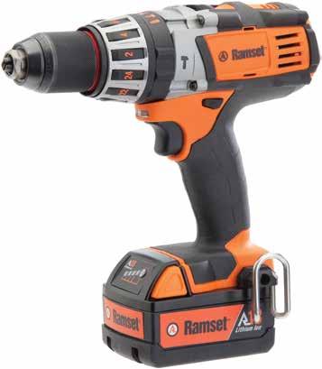 Hammer Drill Driver 18V Three Mode Drill All metal single sleeve 13mm/ 1/2 tungsten carbide jaw chuck Built in LED to illuminate workspace 4 pole frameless motor generates high torque Cordless Power