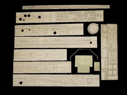 Kit Contents CNC laser cut formers and ribs, strip and sheet from selected light weight