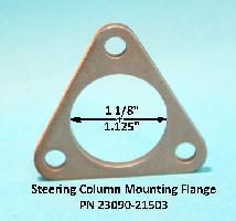 Steering Column Mounting Flange For Front Engine Dragsters, Funny Cars and Altereds. Steering Column bottom mounting flange bolts to top of steering box to mount steering. ID is 1.125 to suit 1 1/8.