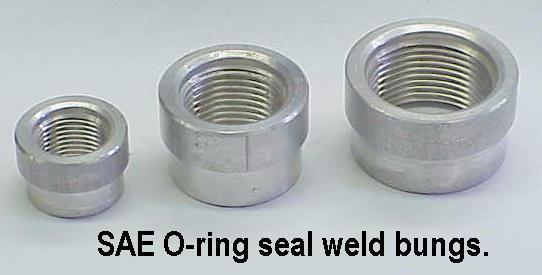Weld Bung (female thread weld in tank fittings) Dash 6 AN female weld bung 9/16" x 18 thread pn 61125-60006 $ 19.95 Dash 8 AN female weld bung 3/4" x 16 thread pn 61125-60008 $ 22.