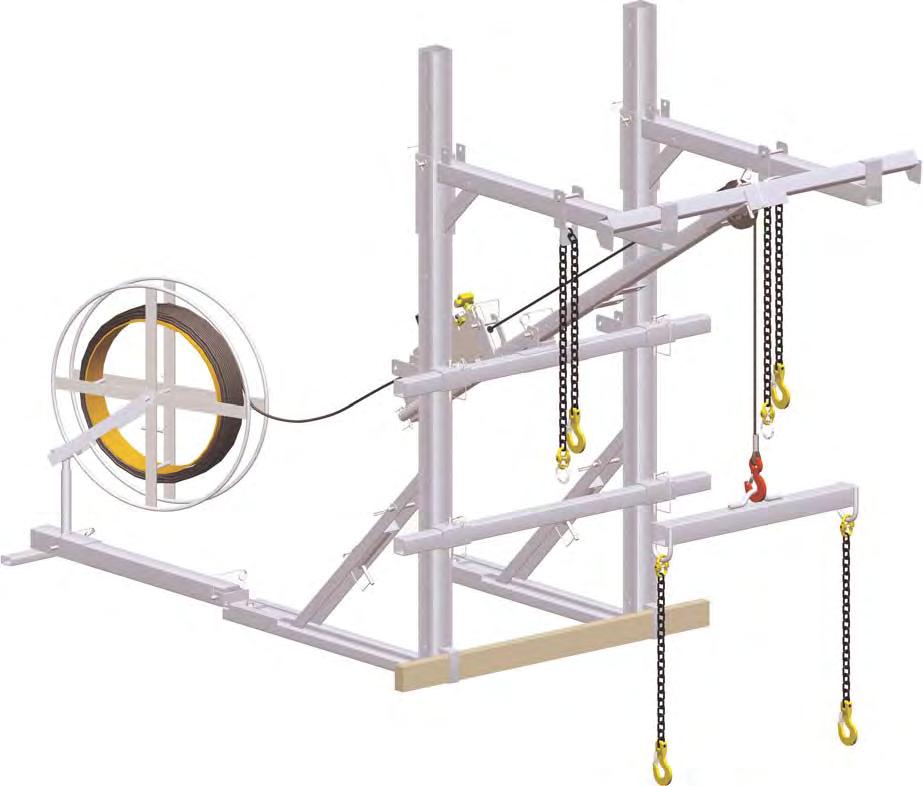 BOLT DOWN FRAMES Model SC-750-bd Shown with attached Fishpole and Wire Reeling System. Bolt Down Frames WARNING! Always ensure adequate fall protection exists.