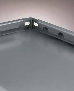Steel Shelving Components & Accessories 10 Tri-Boro Flange & Box Shelves ADJUSTABLE STEEL FLANGE SHELVES (FOR CLIP-TYPE AND NUT AND BOLT) All shelves are made of 20 or 18 gauge cold rolled steel.