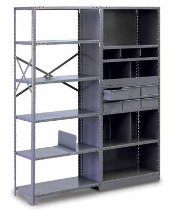 Tri-Boro Shelving Parts Identification & Quick Page Reference Posts (Page 6, 8) Shelves (Page 6, 7, 10) Sway Braces (Page 12) Sliding Dividers (Page 16) Side Panels (Page 11) Clips (Page 12) Back