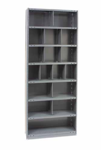 Tri-Boro Bin Divider Units GENERAL FEATURES AND BENEFITS Three Heights: 3, 75" and 87" Three Depths:, 18 and 24" Clip Type or Nut & Bolt Type Available Label Holders and Bin Fronts Optional 20 and 18