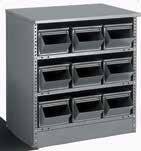 Drawers have built-in handles and label holders for ease of use. Unit is finished in gray. Nine other colors available for a small additional charge.