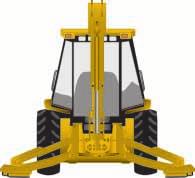 Backhoe Dimensions and Performance (14) (15) (16) (17) (18) (19) Standard Stick Extendible Stick Retracted Extendible Stick Extended Digging depth SAE (max) 5142 mm/16 ft 10 in 5207 mm/17 ft 1 in
