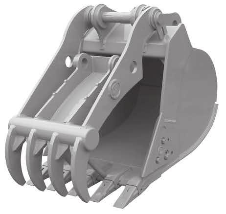 KEY FEATURES: EXCAVATOR BUCKETS & ATTACHMENTS (Continued) CF Thumbs/Material Clamps Thumbs are used in conjunction with a bucket as an efficient method to handle bulk