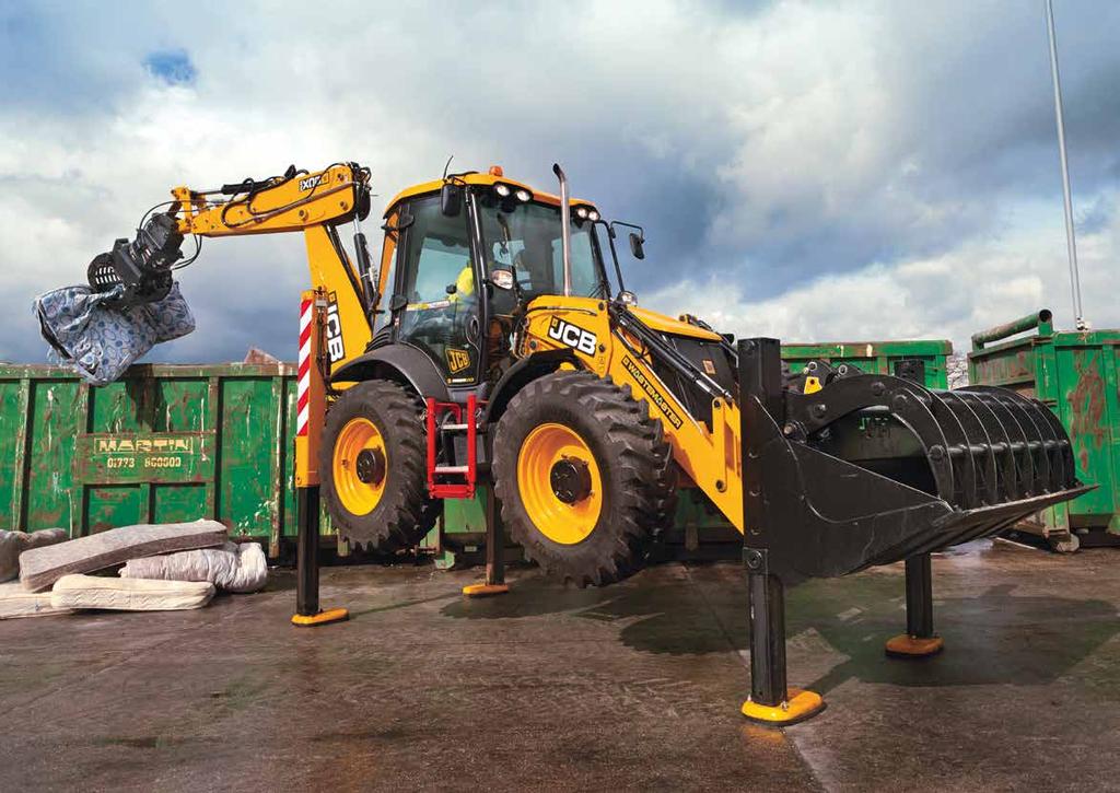 Waste Multi Shovel The Waste Multi Shovel has integrated stabiliser legs for great visibility and reach during compacting or sorting material within containers, while also allowing stockpiling and