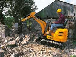 8008/8010 COMPACT EXCAVATOR Compact size and minimal tailswing allows operation in confined areas.