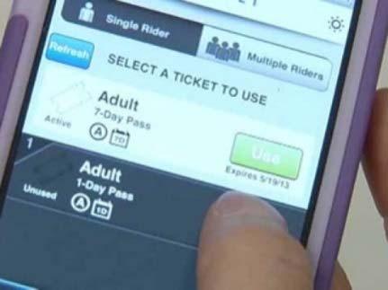 used to order, pay for and obtain fare tickets using a mobile phone or