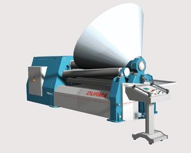While machile machines in the market bends conical 3 times of top roll diameter, Durma HRB