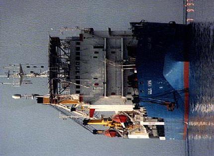 Figure 30: Cable laying ship Giulio Verne (left, source: Siemens 2008) and sea cable laying (right, source: www.abb.