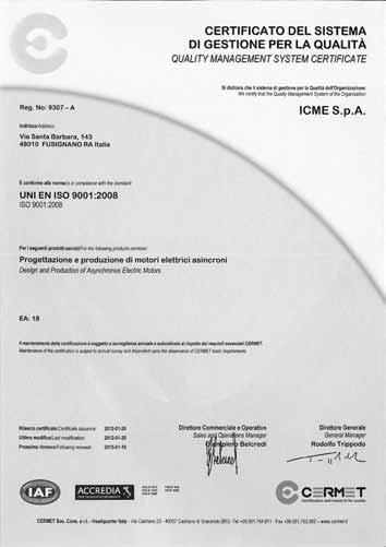 STANDARDS AND REGULATIONS Quality SyStem CertifiCate The strictness of our quality control assures the flawless operation and reliability of our products.