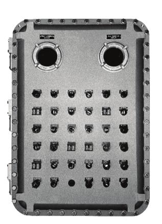 12 Cover layout Dimension - all modifications from center lines of cover Catalog Number: X ATEX / IECEx UL UL certified UL cul certified HINGES Left hand