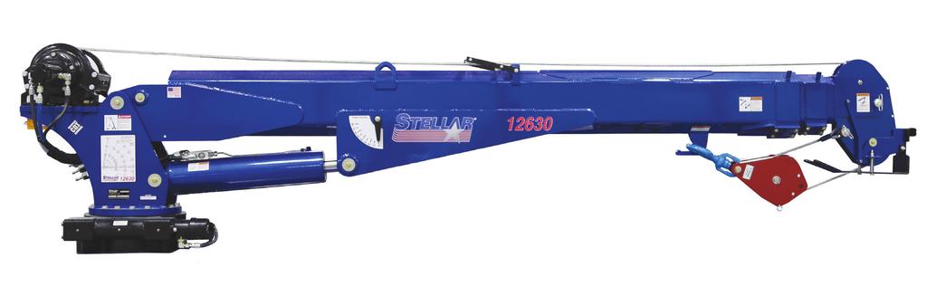 STELLAR TELESCOPIC SERVICE CRANES Planetary winch provides up to 60 per minute single line speed. Hexagonal booms are stronger and eliminate boom flex and side to side movement.