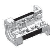 The gearbox input shaft connects directly to the motor shaft and is secured using a split-clamping ring.