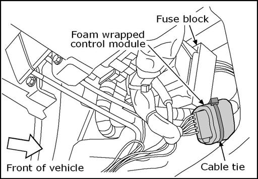 15. INSTALLATION Fig. 25 25. Plug the Accessory Connector Harness into the vehicle connector plug on the driver side. Wrap the Connector in foam tape.