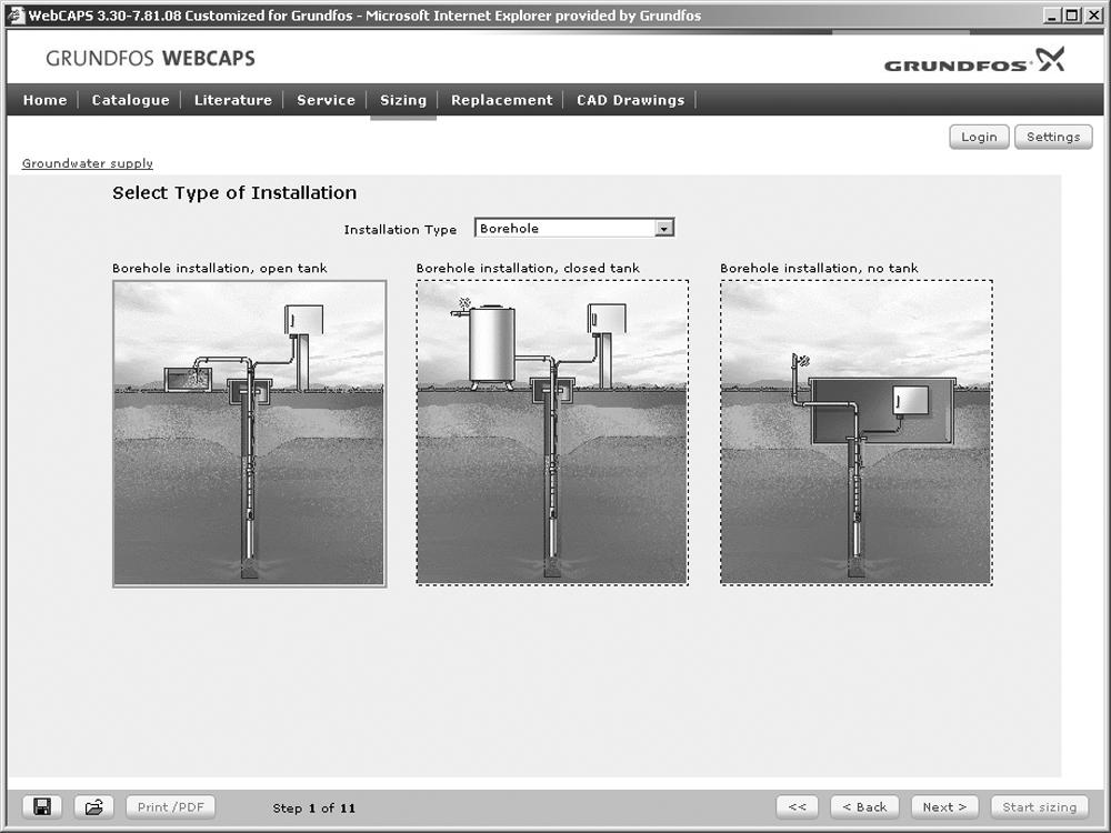 0 1 Grundfos Direct Sensors 7 Sizing This section is based on different fields of application and installation examples, and gives easy step-by-step instructions in how to select