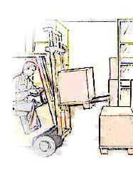 USE OF THE FORKLIFT. USE OF THE FORKLIFT IN THE STACKING MODE. 100 mm Approach the location of the stack.