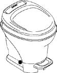 Aqua Magic V High and Low Foot Flush Fresh Water Flush Permanent Toilet 1 31703 Seat and Cover Assembly White 31704 Seat