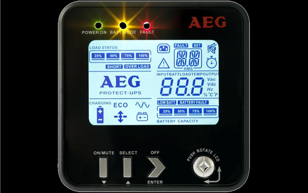 MORE EASY TO OPERATE - Status display - Separate bargraphs for load level & battery capacity