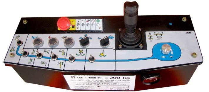 SECTION 3 - MACHINE CONTROLS AND INDICATORS Platform Control Station 1. Emergency Stop Switch 2. Footswitch 3. Platform Levelling Control Switch 4. Telescope Function Control Switch 5.