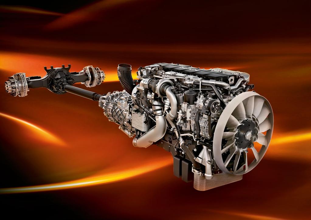 High ignition pressures of up to250 bar for high torque values at low engine speeds and reduced fuel consumption Two-stage turbo charger for improved torque and a high level å reliability