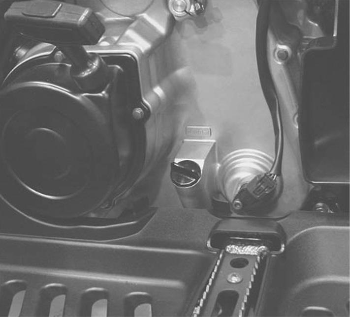 SERVICING ENGINE OIL [Page: 19 Paragraph: 2,3] This vehicle is shipped from factory with the engine filled with engine oil. Operating the engine with too little or too much oil can damage the engine.