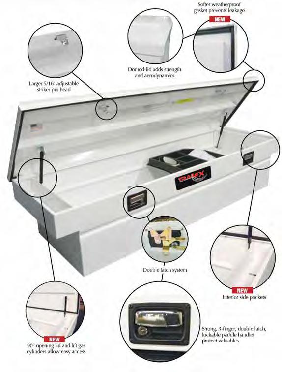 Softer weatherproof gasket prevents leakage Steel Tool Boxes When rugged, reliable truck storage is a necessity, professionals can count on TrailFX steel storage boxes to offer a wide range of