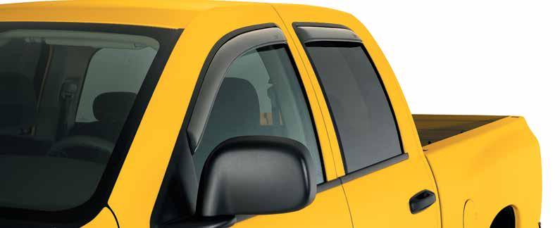 trailfx plastics In-Channel Window Vents 2-Piece and 4-Piece Available in popular smoked acrylic Provides decreased wind noise and greater visibility of side view mirror Sleek, streamlined appearance