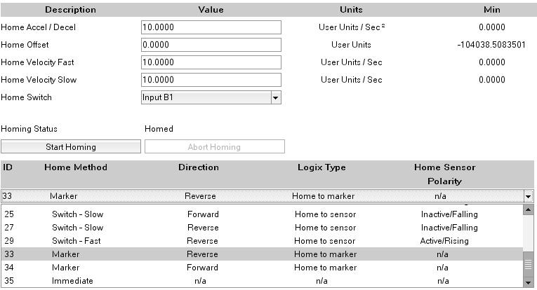 TL-Series Electric Cylinders 27 9. Enter the Accel Limit, Decel Limit, and the User Units by using values from the following table. User Units can be entered in rev/mm or rev/in.