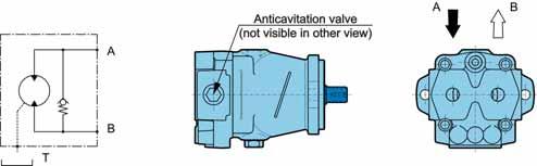 RA Motor M0 Anticavitation valve on B M 2 RB Motor M1 A check valve with anticavitation function is