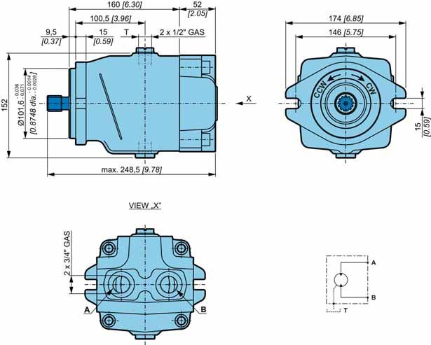 POCLAIN HYDRAULICS M3 Fixed displaced axial piston motor Dimensions Motor M1 Motor M3 Motor M2